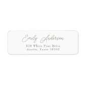 Luxus Elegante Sage Green White Rücksendeadresse 4 (Vorne)