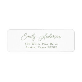 Luxus Elegante Sage Green White Rücksendeadresse 4