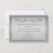 Luxus Elegante verzierte Ecke Dankeskarte (Rückseite)