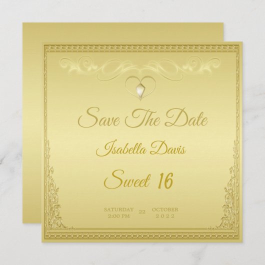 Luxus Elegante verzierte Ecke Ränder Invitati Einladung (Vorne/Hinten)