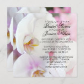 Luxus Elegante Weißer Orchid Einladung (Vorne/Hinten)