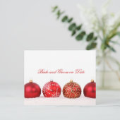 Luxus Elegante Winter Holiday Rett Date Card Ankündigungspostkarte (Stehend Vorderseite)