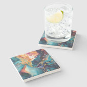 Luxus Eleganter Abstrakter Marmor Schöne Aussicht Steinuntersetzer (Seitenansicht)