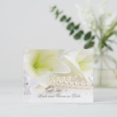 Luxus Eleganter Blumenring Rett Dattelkarte Ankündigungspostkarte (Stehend Vorderseite)