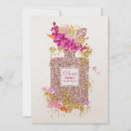 Luxus Eleganter Rosa Glitzer Parfüm 1 Einladung
