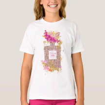 Luxus Eleganter Rosa Glitzer Parfüm 1 T - Shirt