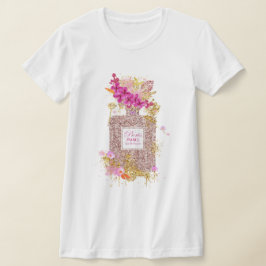 Luxus Eleganter Rosa Glitzer Parfüm T - Shirt