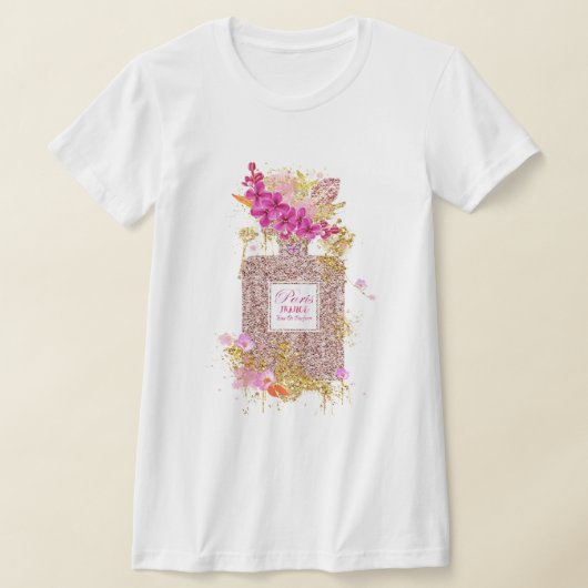 Luxus Eleganter Rosa Glitzer Parfüm T - Shirt (Ablage )