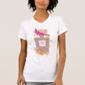 Luxus Eleganter Rosa Glitzer Parfüm T - Shirt (Vorderseite)
