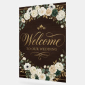 Luxus Eleganter Wald Goldtext Willkommenshochzeit  Acrylschild (Winkel)