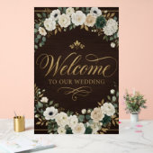 Luxus Eleganter Wald Goldtext Willkommenshochzeit  Acrylschild (Hochzeit)