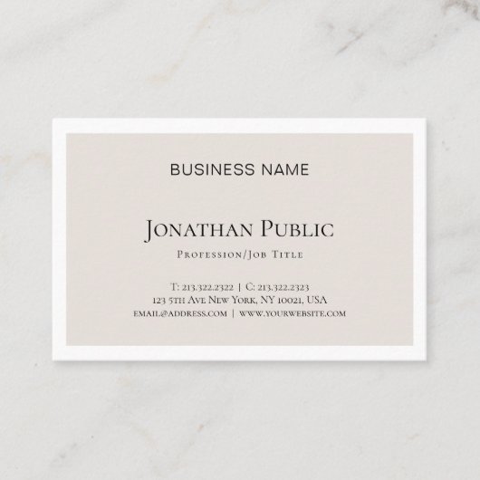 Luxus Elegantes Minimales Design Modernes Trendy S Visitenkarte (Vorderseite)