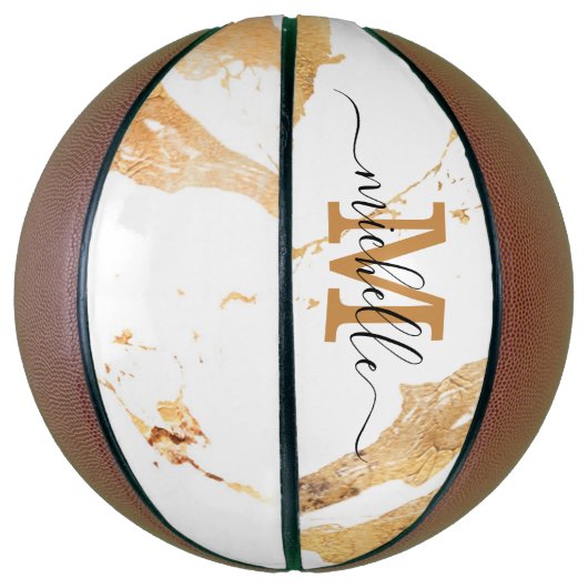Luxus Elegantes Mit Monogramm Marmorbad Basketball (Vertikal)