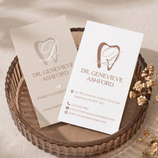 Luxus-Elegantes-Monogramm-Zahn-Dentalpraxis  Visitenkarte