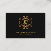 Luxus Elegantes Schwarzes Gold Charming Klassische Visitenkarte (Vorderseite)