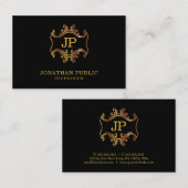 Luxus Elegantes Schwarzes Gold Charming Klassische Visitenkarte (Vorne/Hinten)