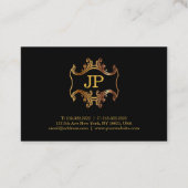 Luxus Elegantes Schwarzes Gold Charming Klassische Visitenkarte (Rückseite)