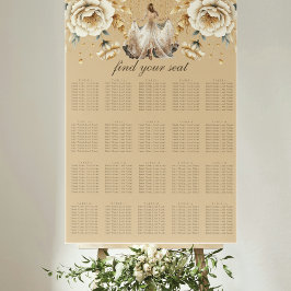 Luxus Elfenbein & Gold Quinceñera Seating Chart Poster