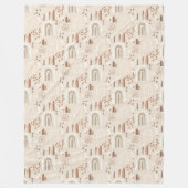 Luxus-Elfenbein-Neutral-Boho-Fleece-Decke Design Fleecedecke (Vorderseite)