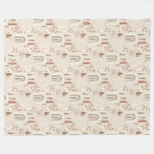 Luxus-Elfenbein-Neutral-Boho-Fleece-Decke Design Fleecedecke (Vorderseite (Horizontal))