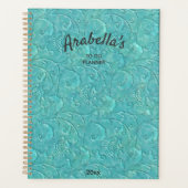 Luxus Embosser Aquamariner Blumenwein Personalisie Planer (Vorderseite)