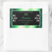 Luxus Emerald Green Black Product Labels Diamonds Rechteckiger Aufkleber (Tasche)