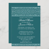 Luxus Emerald Lace Elegantes Brautparty laden Einladung (Vorne/Hinten)