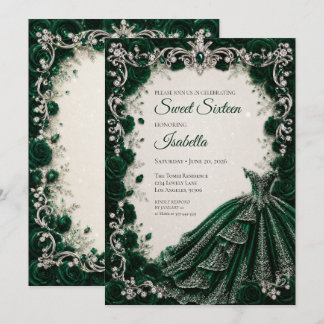 Luxus Emerald Princess Sweet Sixteen Einladung