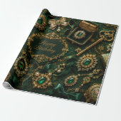 Luxus-Emerald-Vintage-Geburtstag Geschenkpapier (Ungerollt)