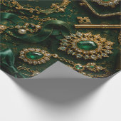 Luxus-Emerald-Vintage-Geburtstag Geschenkpapier (Ecke)