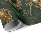 Luxus-Emerald-Vintage-Geburtstag Geschenkpapier (Rolleneckpunkt)