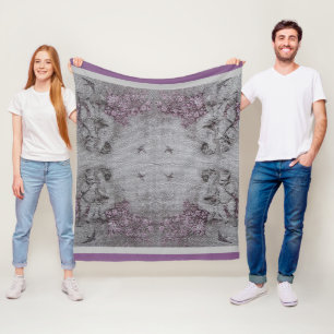 Luxus Engel Moderne Vintage Blumenrose Fleecedecke