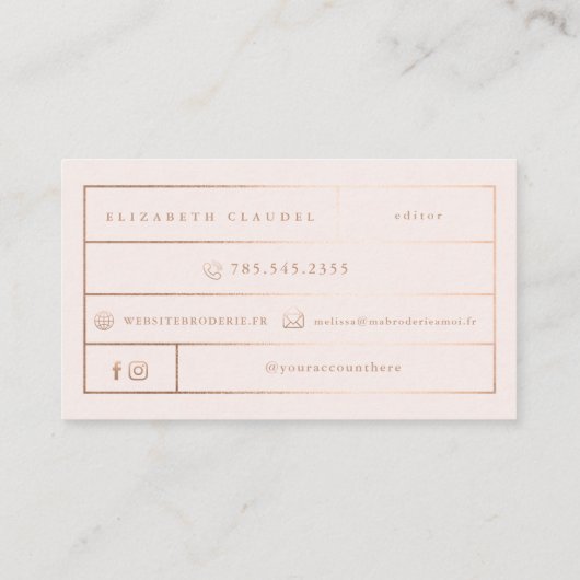 Luxus errötet eleganter Bogen der Visitenkarte (Rückseite)