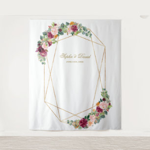 Luxus-Eukalyptus-Safran-Blumengold-Hochzeitsdekora Wandteppich