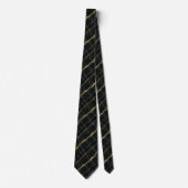 Luxus-Executive-Krawatte | Schwarz & Gold Marmor Krawatte (Vorderseite)
