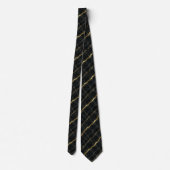 Luxus-Executive-Krawatte | Schwarz & Gold Marmor Krawatte (Rückseite)