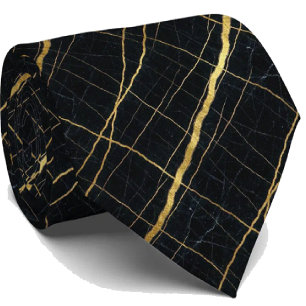 Luxus-Executive-Krawatte Schwarz & Gold Marmor Krawatte