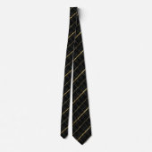 Luxus-Executive-Krawatte | Schwarz & Gold Marmor Krawatte (Rückseite)