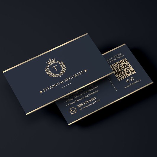 Luxus-Executive-Sicherheitsberater Crest Navy Visitenkarte
