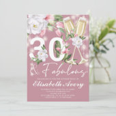 Luxus Fabulous Floral 30. Geburtstag Party Einladung (Stehend Vorderseite)