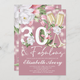 Luxus Fabulous Floral 30. Geburtstag Party Einladung