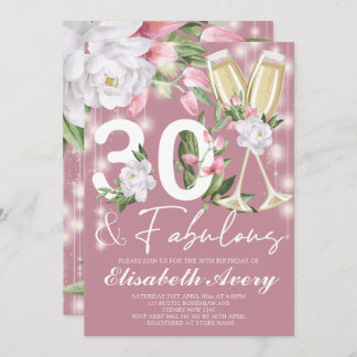 Luxus Fabulous Floral 30. Geburtstag Party Einladung