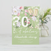 Luxus Fabulous Floral 30. Geburtstag Party Einladung (Stehend Vorderseite)