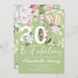 Luxus Fabulous Floral 30. Geburtstag Party Einladung