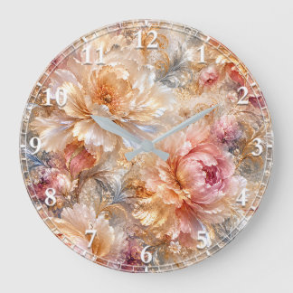 Luxus-Fantasieblüten Große Wanduhr