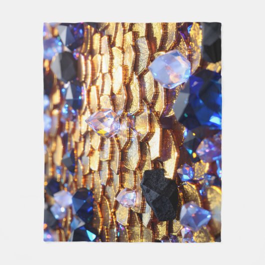 Luxus Fantasy Gemstone Abstrakt Fleecedecke (Vorderseite)