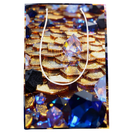 Luxus Fantasy Gemstone Abstrakt Mittlere Geschenktüte (Vorderseite)