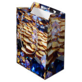 Luxus Fantasy Gemstone Abstrakt Mittlere Geschenktüte (Rückseite Schrägansicht)