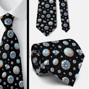 Luxus-Faux-Seide   Gentleman-Diamantopal Krawatte
