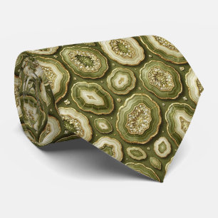 Luxus-Faux-Seide Oliven- und Gold-Geoden-Schlips Krawatte